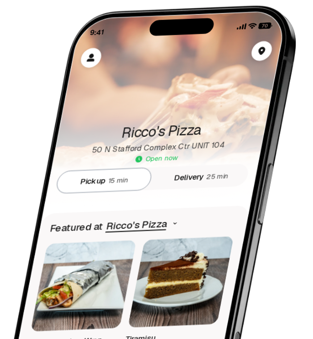 Ricco's Pizza app preview