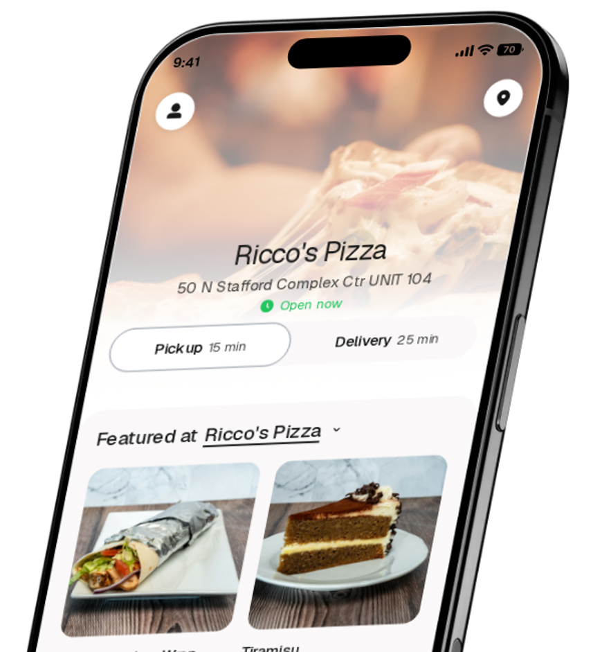 Ricco's Pizza app preview