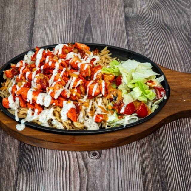 Combo Chicken & Lamb Gyro with Rice Platter.