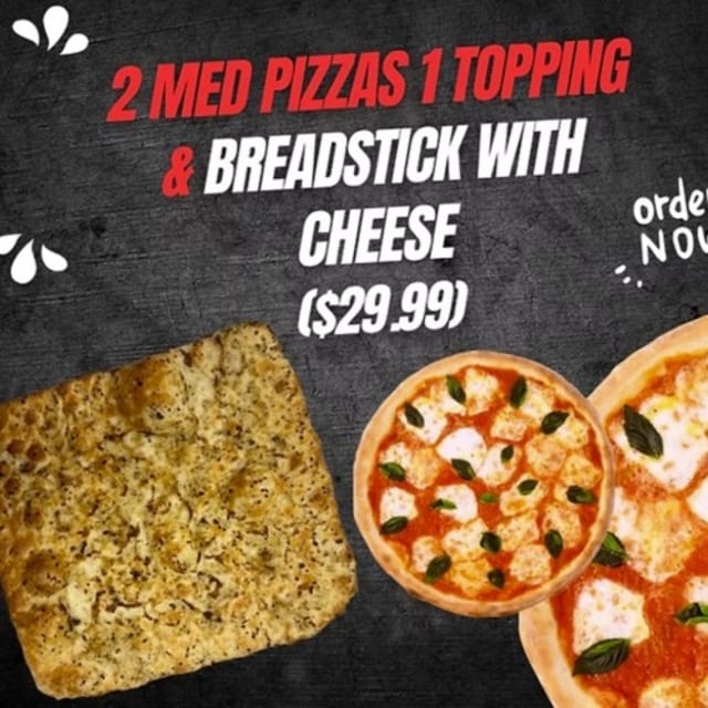 2 Medium1 Topping & Bread steaks w Cheese.