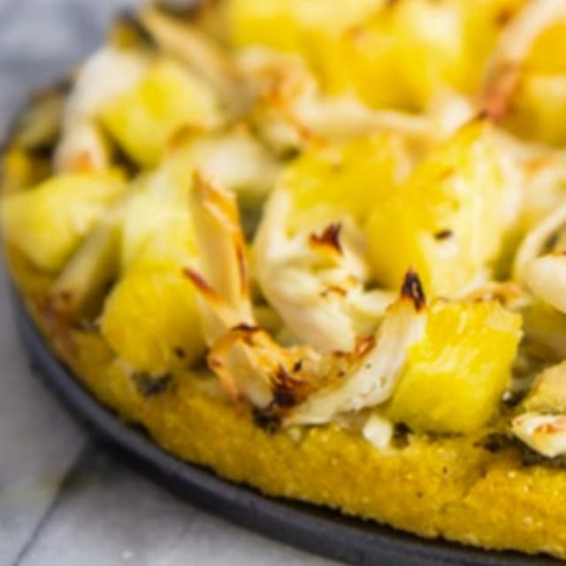 Chicken & Pineapple Pizza.