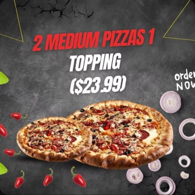 2 Medium 1 Topping.