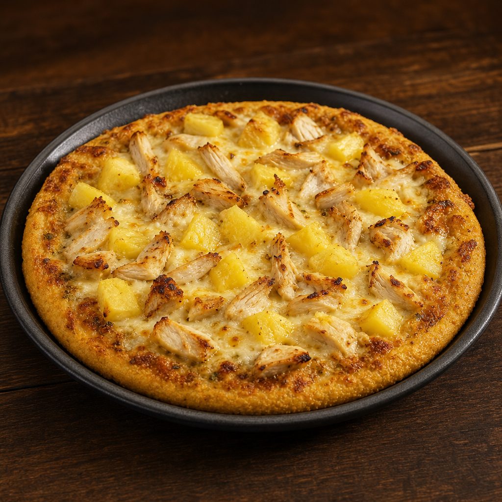 Chicken & Pineapple Pizza.
