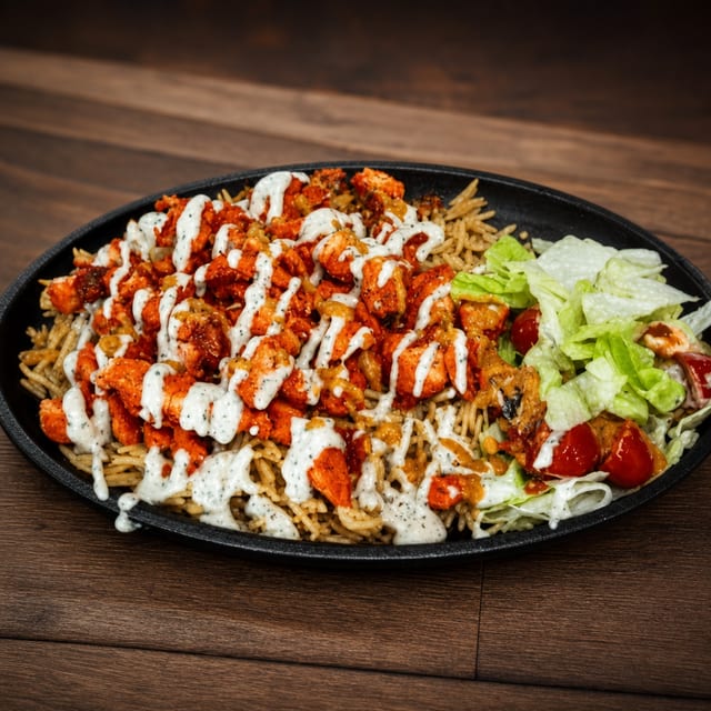 Combo Chicken & Lamb Gyro with Rice Platter.