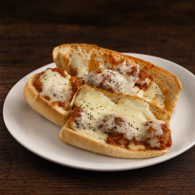 Meatball Parmesan Sub.