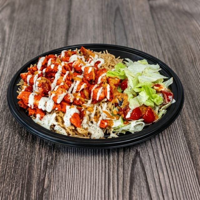 Combo Chicken & Lamb Gyro with Rice Platter.