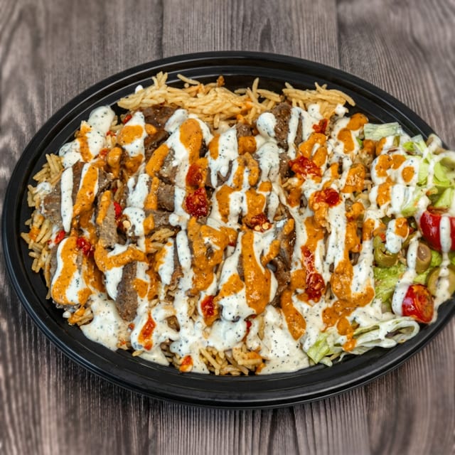 Lamb Gyro with Rice Platter.