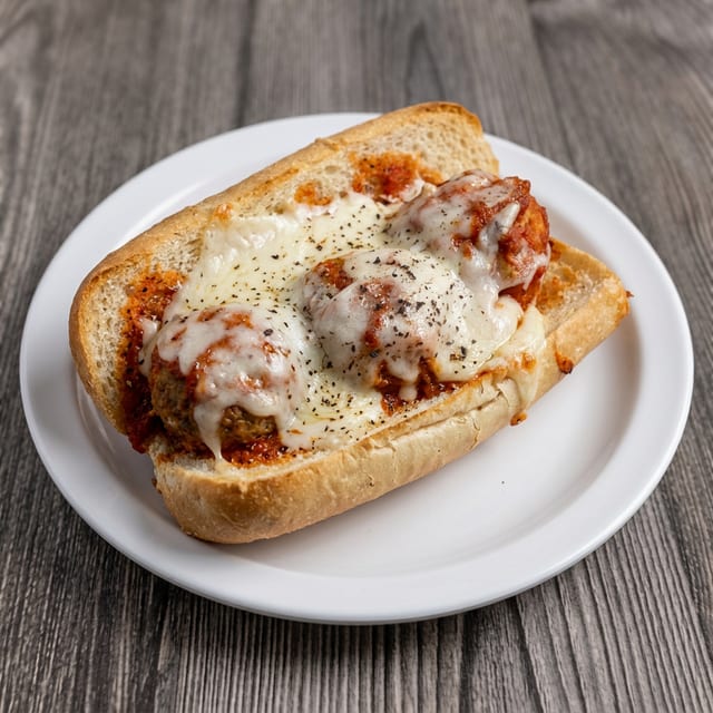 Meatball Parmesan Sub.